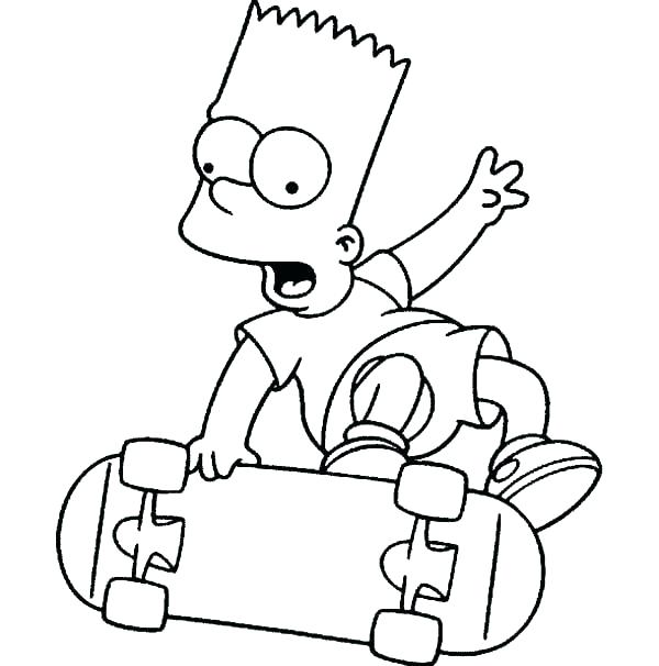 Skateboard Coloring Page 600x606 Skateboard Coloring Page