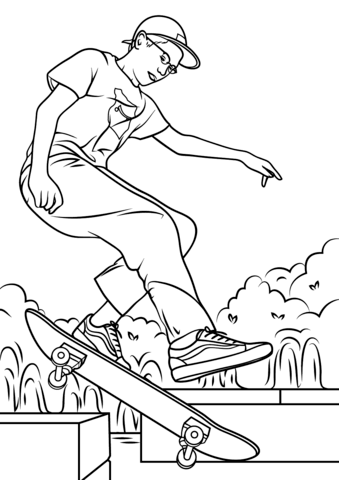 Skateboarding Coloring Pages Free Printables Boy Skateboarding 339x480 Skateboarding Coloring Pages Free Printables Boy Skateboarding