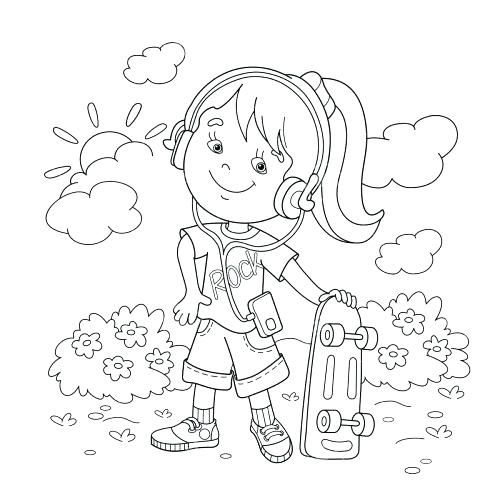 Coloring Page Skateboard Coloring Pages Online Medium Size 500x500 Coloring Page Skateboard Coloring Pages Online Medium Size