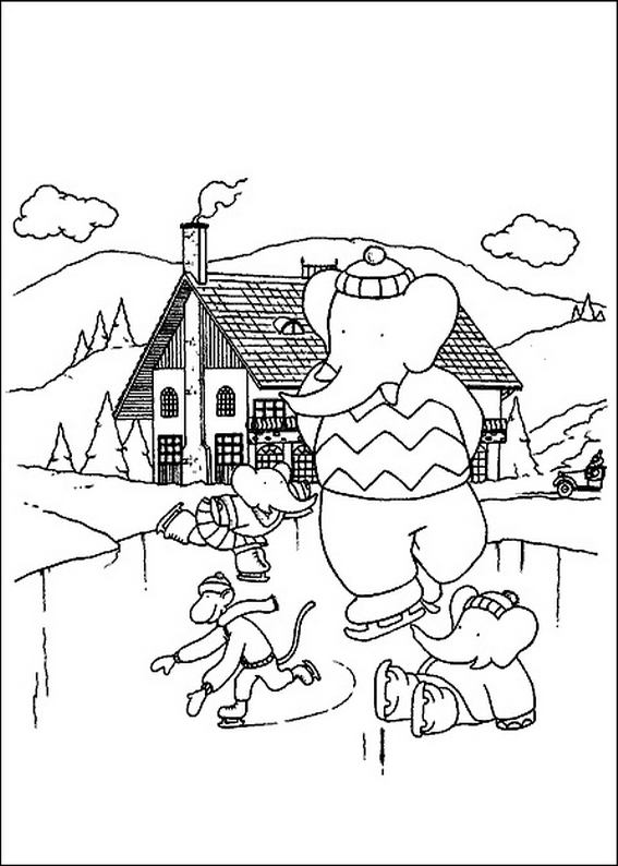 567x794 Ice Skating Coloring Page