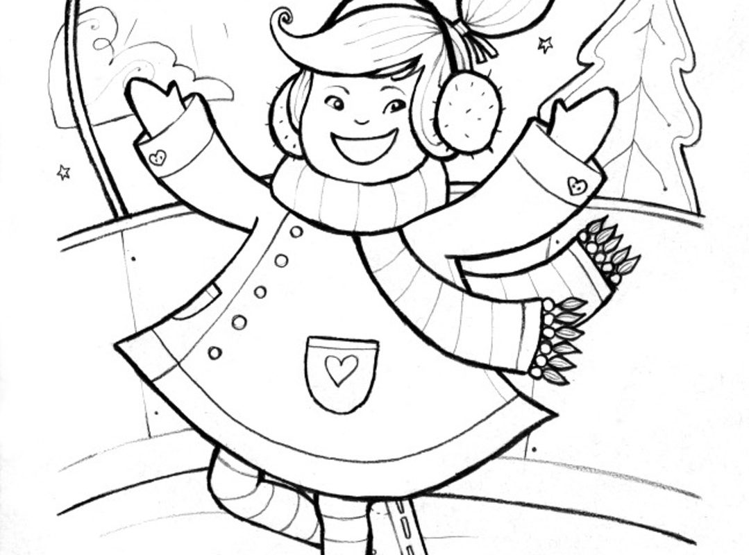 1079x800 Activities Ice Skating Cartoon Skater Free Figure Coloring Pages