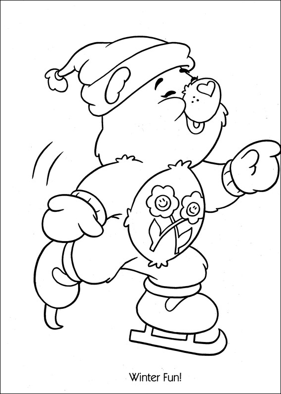 569x796 Care Bears Ice Skating Coloring Page