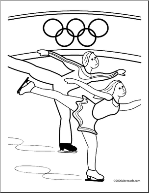304x392 Coloring Page Pair Figure Skating (Bampw)
