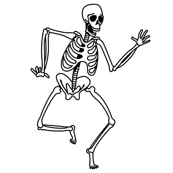 600x600 Shuffling Skeleton Coloring Pages