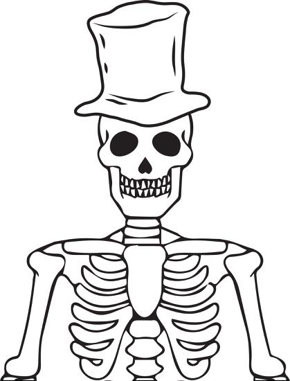 419x550 Free Printable Halloween Skeleton Coloring Page For Kids
