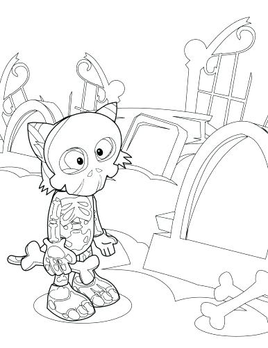 Cats Coloring Page A Skeleton And A Ghost Relaxing In A Haunted 386x500 Cats Coloring Page A Skeleton And A Ghost Relaxing In A Haunted