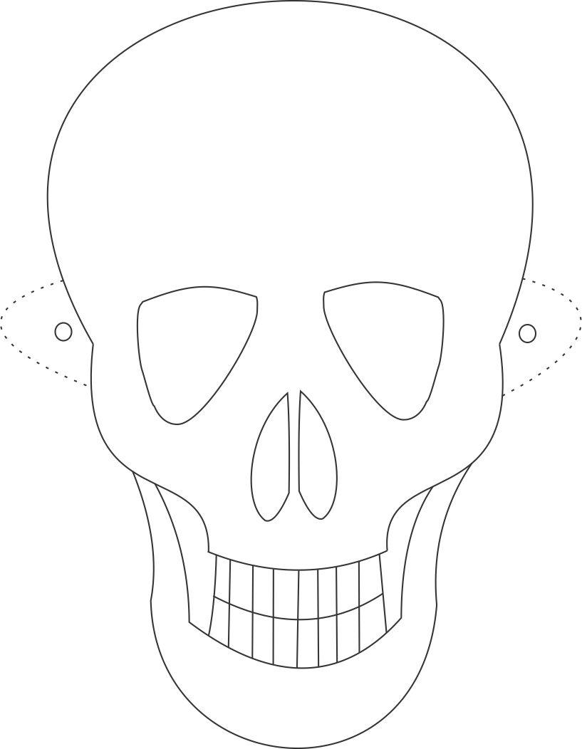 Skeleton Mask Printable Coloring Page For Kids 817x1052 Skeleton Mask Printable Coloring Page For Kids