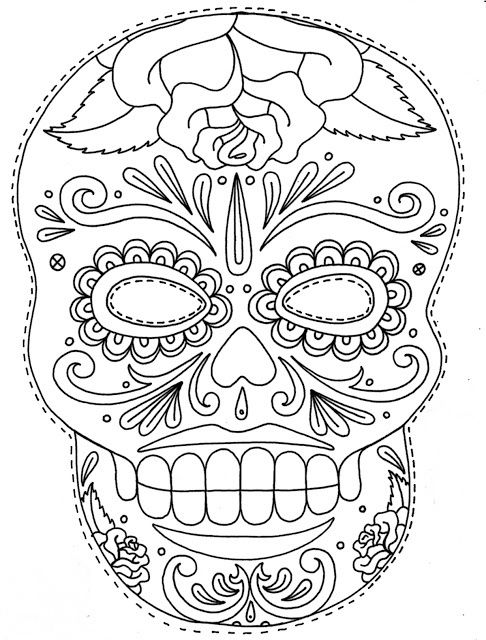 Skeleton Face Coloring Page at GetColorings.com | Free printable ...