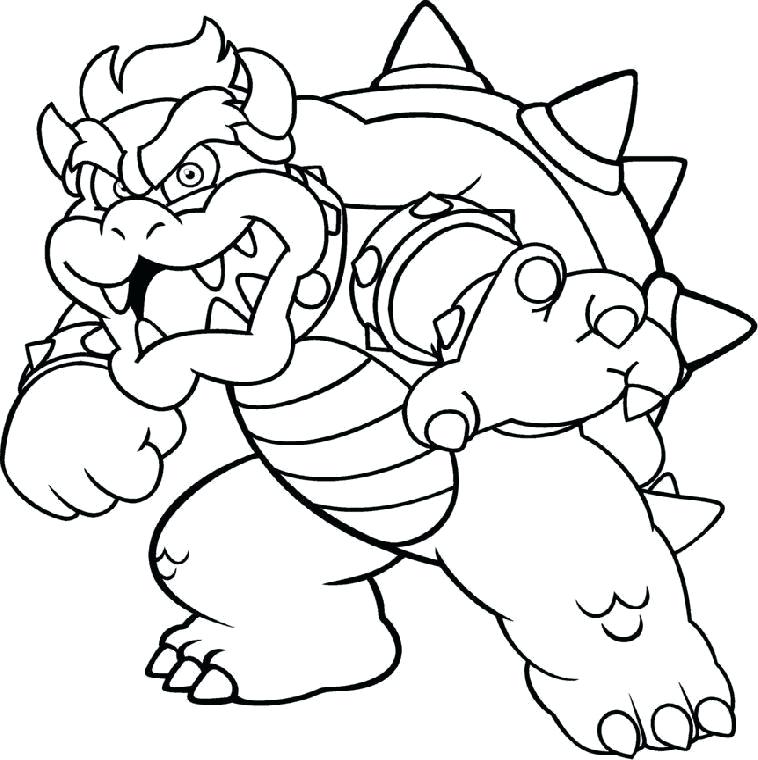 758x760 Bowser Coloring Pages Coloring Page Skeleton Coloring Pages