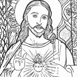 268x268 Jesus Face Coloring Page Sketch Coloring Page Coloring Page