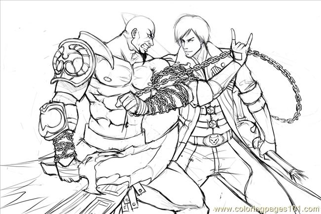 650x433 Kratos Sketch By Ninjatic Coloring Page
