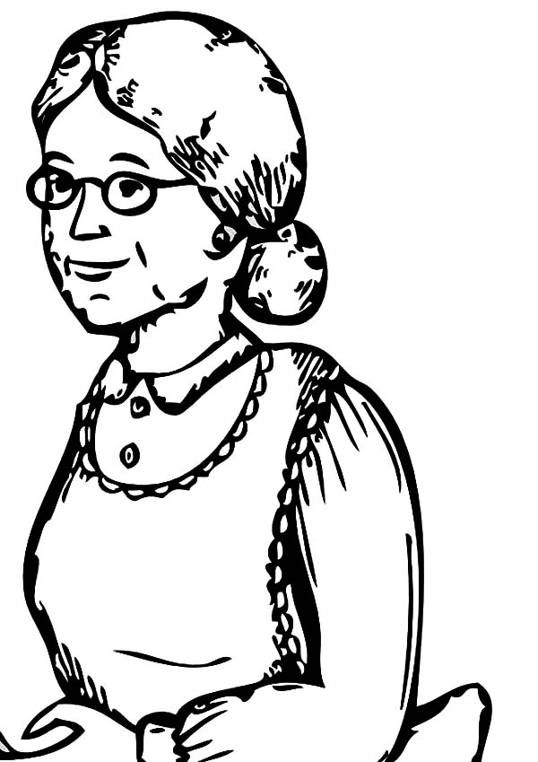 600x849 Sketch Of My Grandmother Coloring Pages Color Luna