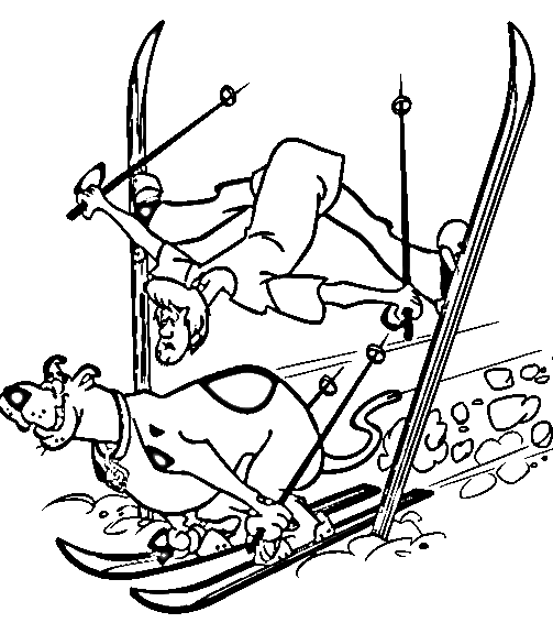 Scooby And Shaggy Skiing Coloring Page Animal Pages 503x566 Scooby And Shaggy Skiing Coloring Page Animal Pages