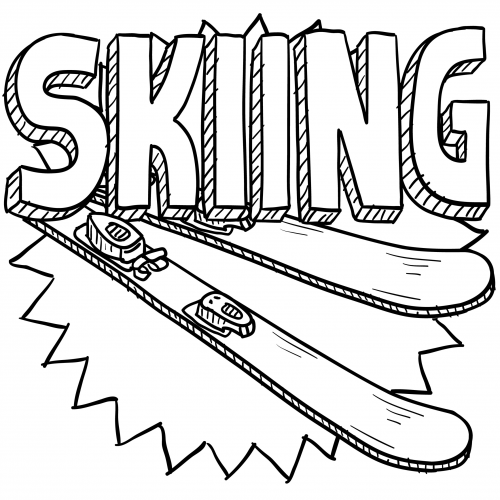 Skiing Coloring Page 500x500 Skiing Coloring Page