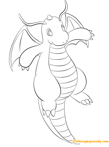 357x480 Dragonite Generation I Pokemon Coloring Page