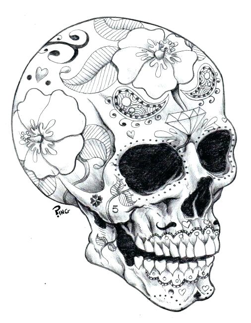 Sugar Skull Coloring Pages Free Free Printable Sugar Skull Free 506x650 Sugar Skull Coloring Pages Free Free Printable Sugar Skull Free