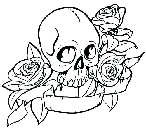 Roses Coloring Page Rose Coloring Pages Skull And Roses Coloring 500x457 Roses Coloring Page Rose Coloring Pages Skull And Roses Coloring