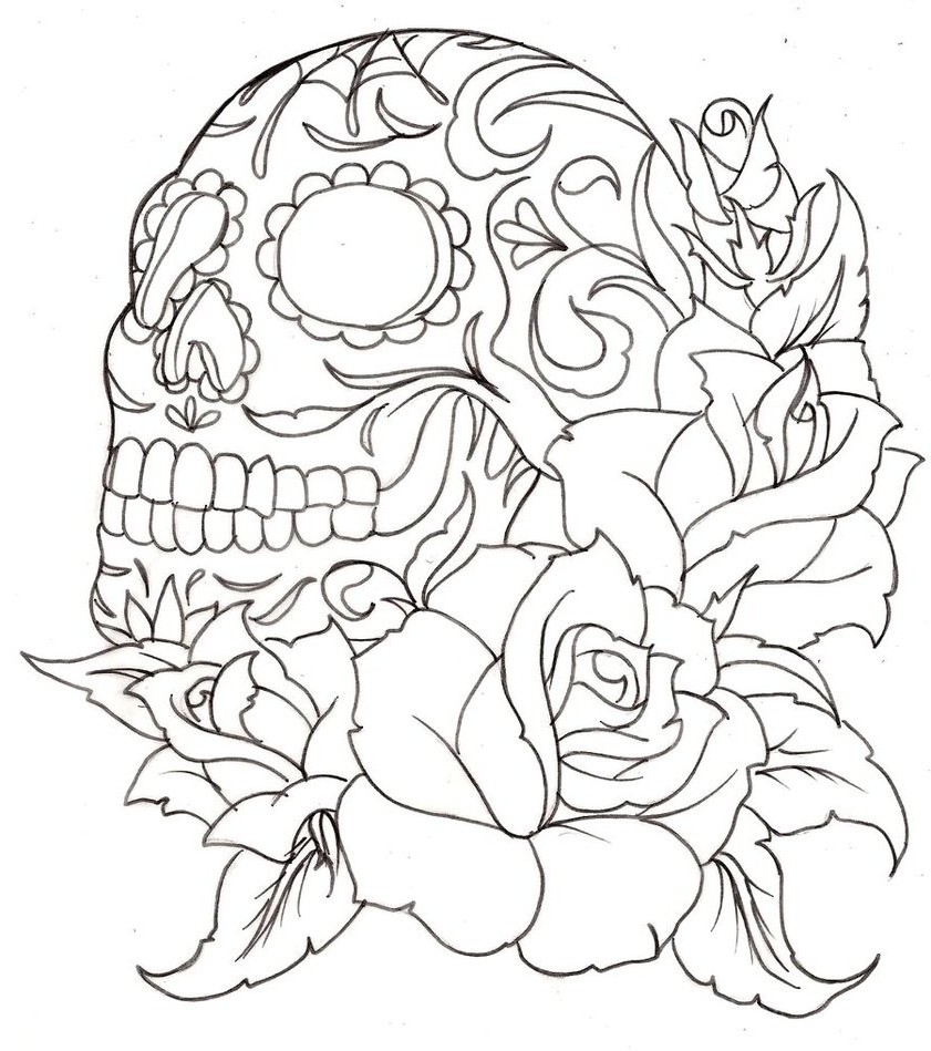 Skull And Roses Coloring Pages Collection Coloring For Kids 2018 841x949 Skull And Roses Coloring Pages Collection Coloring For Kids 2018