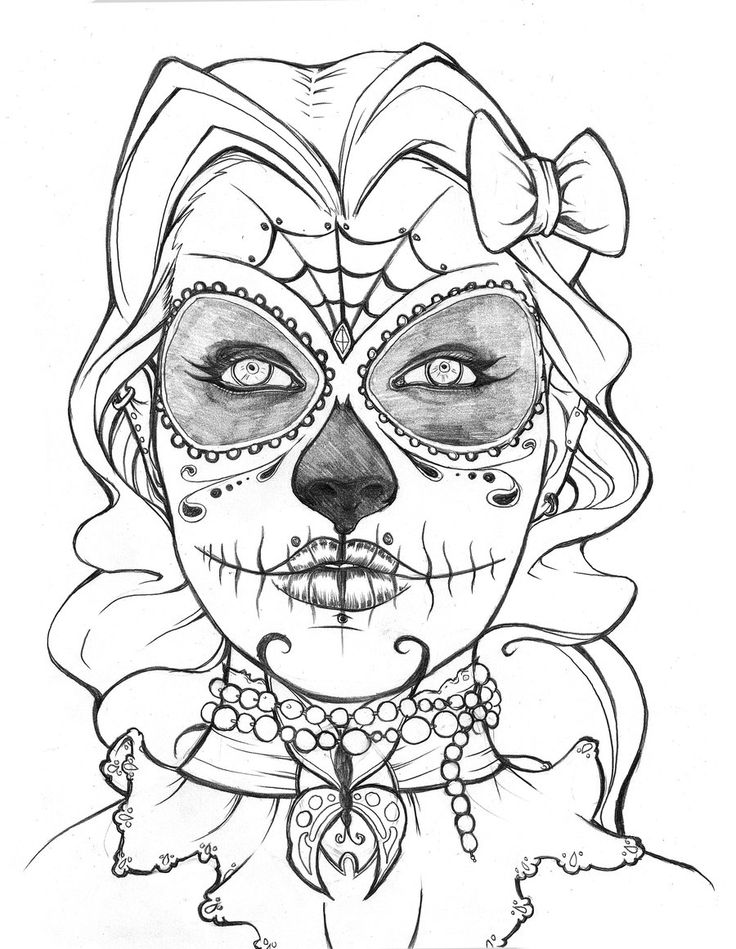 736x949 Sugar Skull Coloring Pages Printable Free For Girls Printable