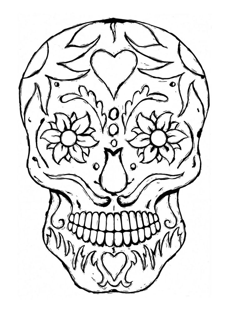 736x1001 13 Sugar Skull Free Coloring Pages Print Color Craft