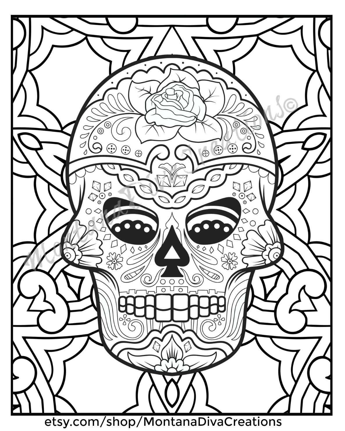Genuine Sugar Skull Mandala Coloring Pages Fun Halloween Printable 1186x1483 Genuine Sugar Skull Mandala Coloring Pages Fun Halloween Printable