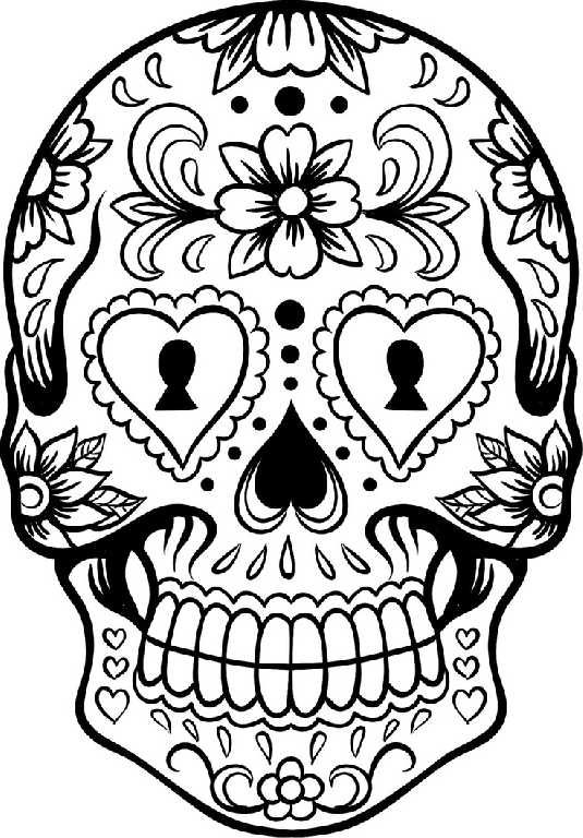 Skull Coloring Pages For Girl 535x768 Skull Coloring Pages For Girl