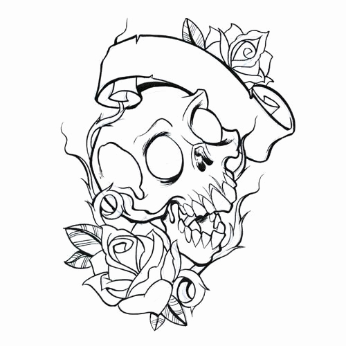 Skull With Roses Coloring Pages at GetColorings.com | Free printable ...