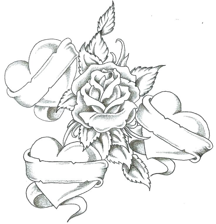 736x764 Coloring Pages Of Roses Coloring Pages Roses Hearts Skulls