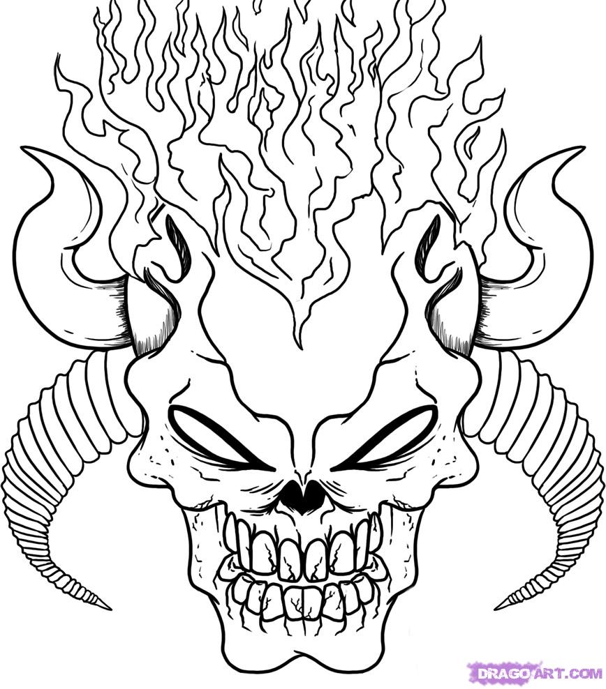 Coloring Pages Skulls Flames 868x988 Coloring Pages Skulls Flames