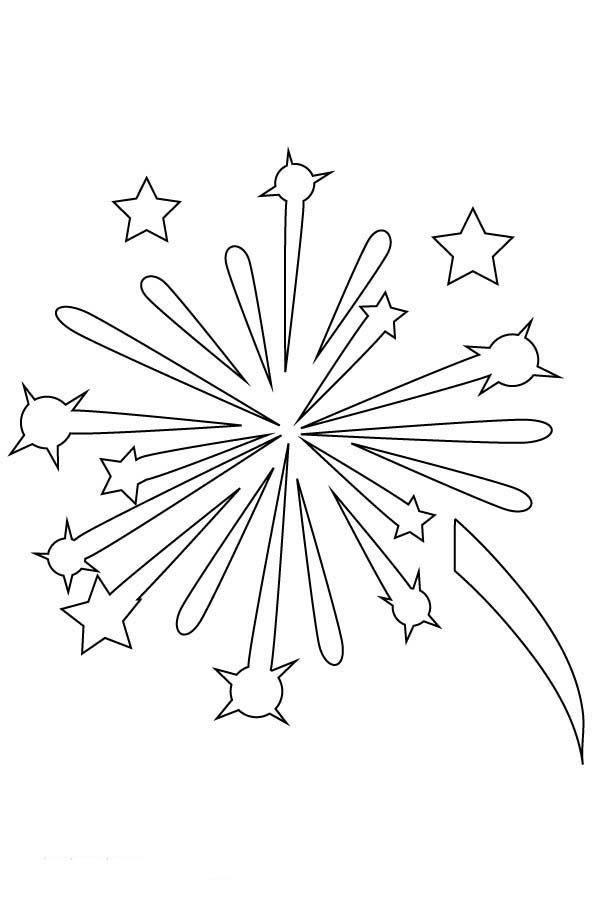 Fireworks In The Sky Coloring Page 600x900 Fireworks In The Sky Coloring Page