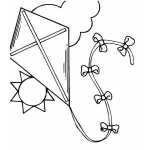 Kite In The Sky Coloring Page 300x300 Kite In The Sky Coloring Page