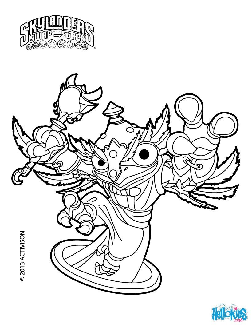 820x1060 Color Online 4 Kids Coloring Pages Skylanders Swap