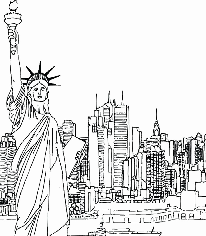 700x800 New York Skyline Coloring Page New And Empire State Building More