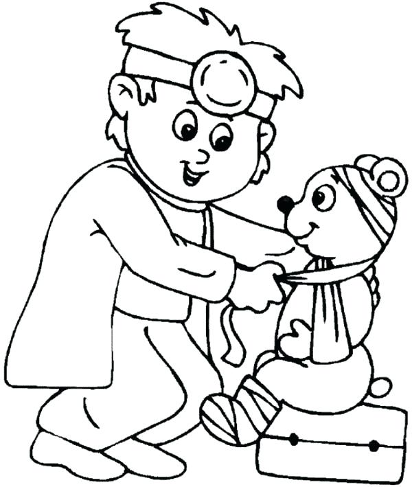 600x709 Hospital Coloring Pages Hospital Little Animal Doctor At Hospital