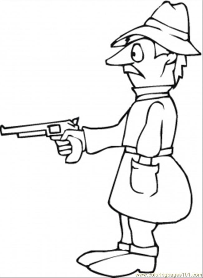 650x892 Mafia With A Gun Coloring Page