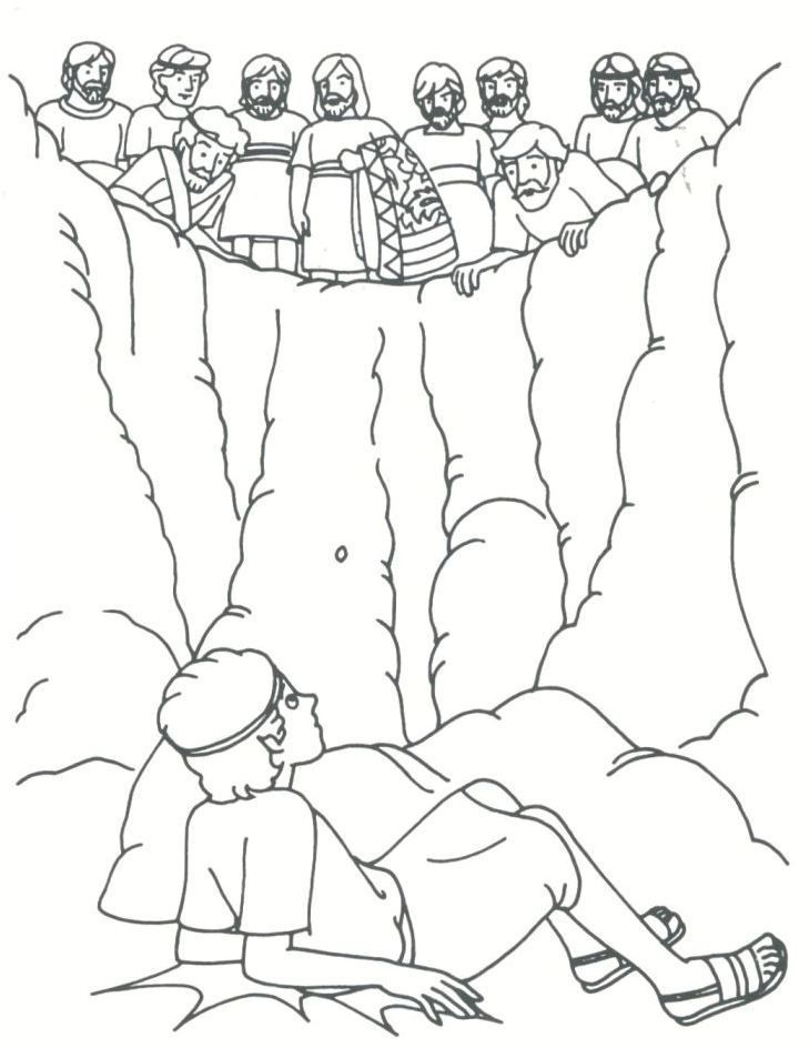 Joseph Thrown Into Pit Coloring Page 729x944 Joseph Thrown Into Pit Coloring Page