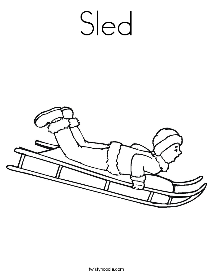 Sled Coloring Page 685x886 Sled Coloring Page