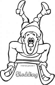 219x338 Printable Winter Sledding Coloring Pages For Kids