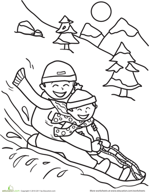 301x387 Best Photos Of Sledding Coloring Pages