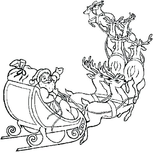 520x520 Santa Sleigh Coloring Page