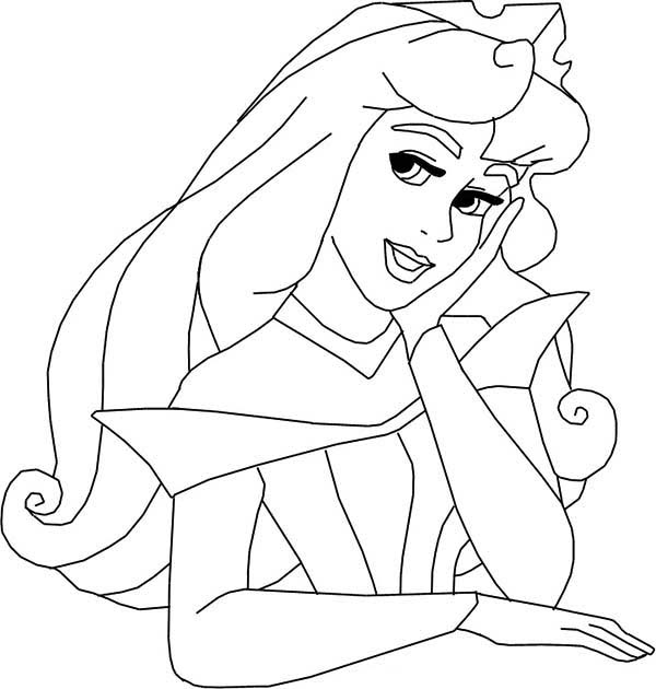 Princess Aurora Talking To Rabbit In Sleeping Beauty Coloring Page 600x630 Princess Aurora Talking To Rabbit In Sleeping Beauty Coloring Page