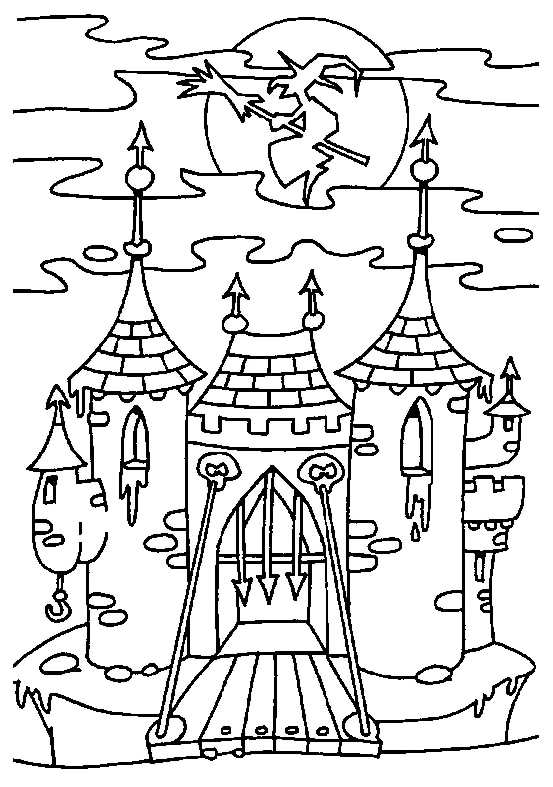 553x787 Witch On Castle Coloring Pages Coloring Pages