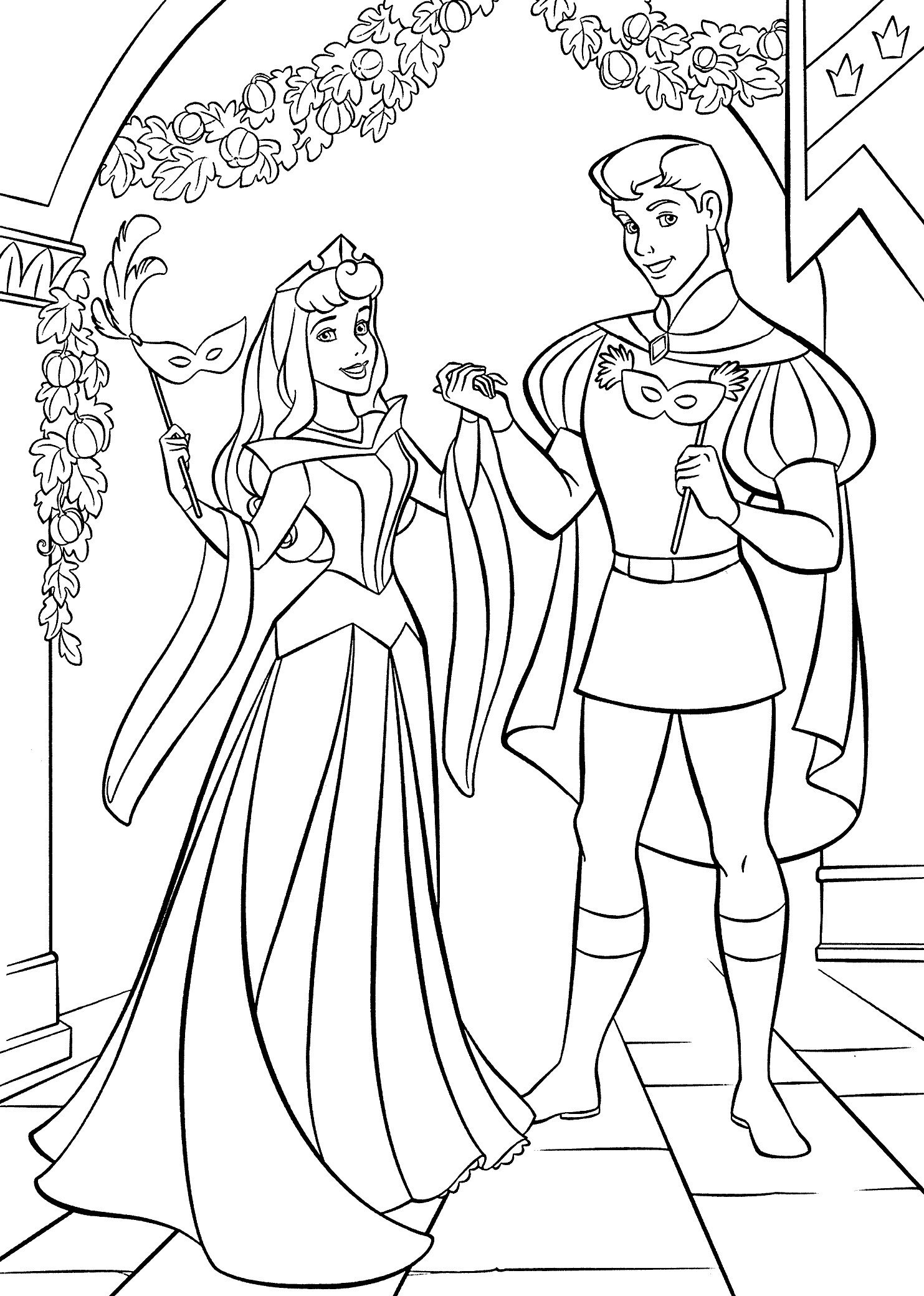 1483x2079 Cartoon Sleeping Beauty Sleeping Coloring Pages Download
