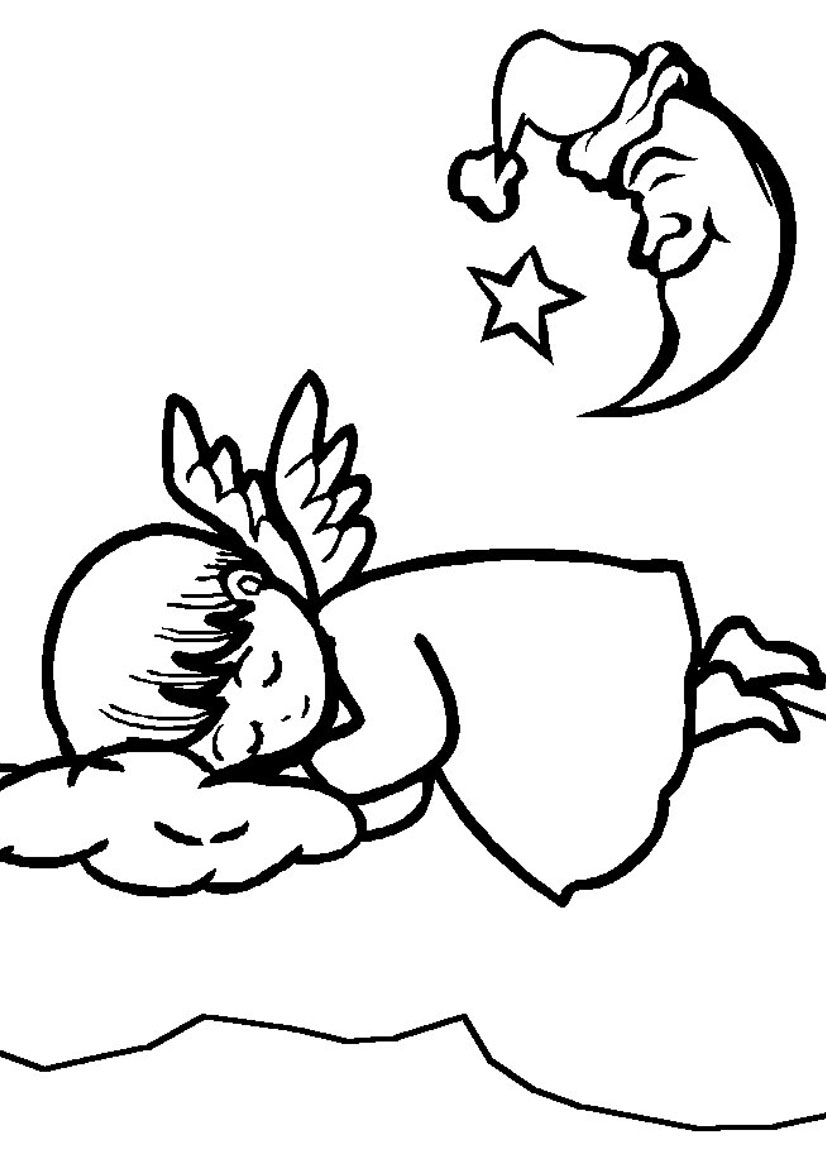 826x1169 Sleeping Angel Coloring Pages Coloring Pages