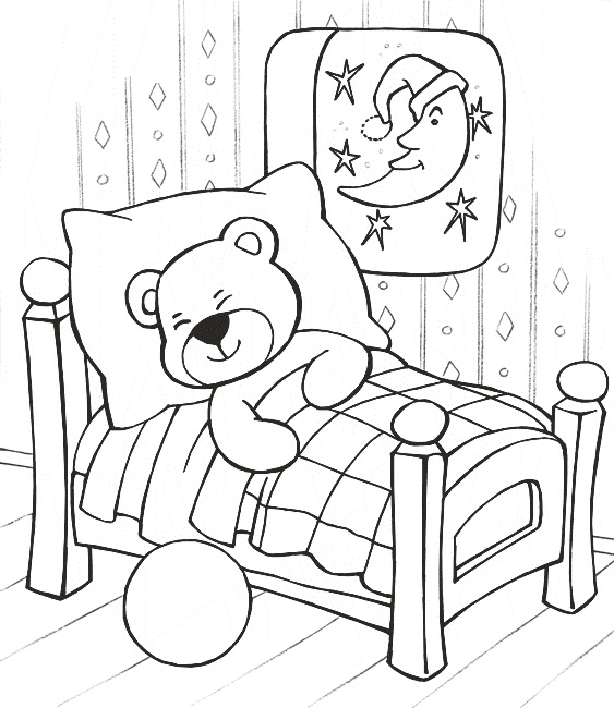 563x650 Sleeping Coloring Pages Sleeping Teddy Bear Coloring Pages