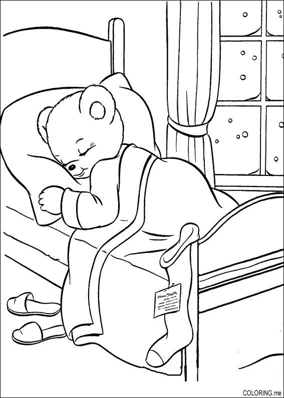 567x794 Coloring Page Christmas Bear Is Sleeping