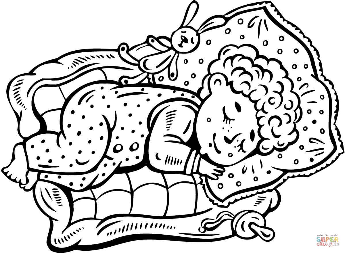 1200x880 Colossal Child Sleeping Coloring Page Baby Free Printable Pages