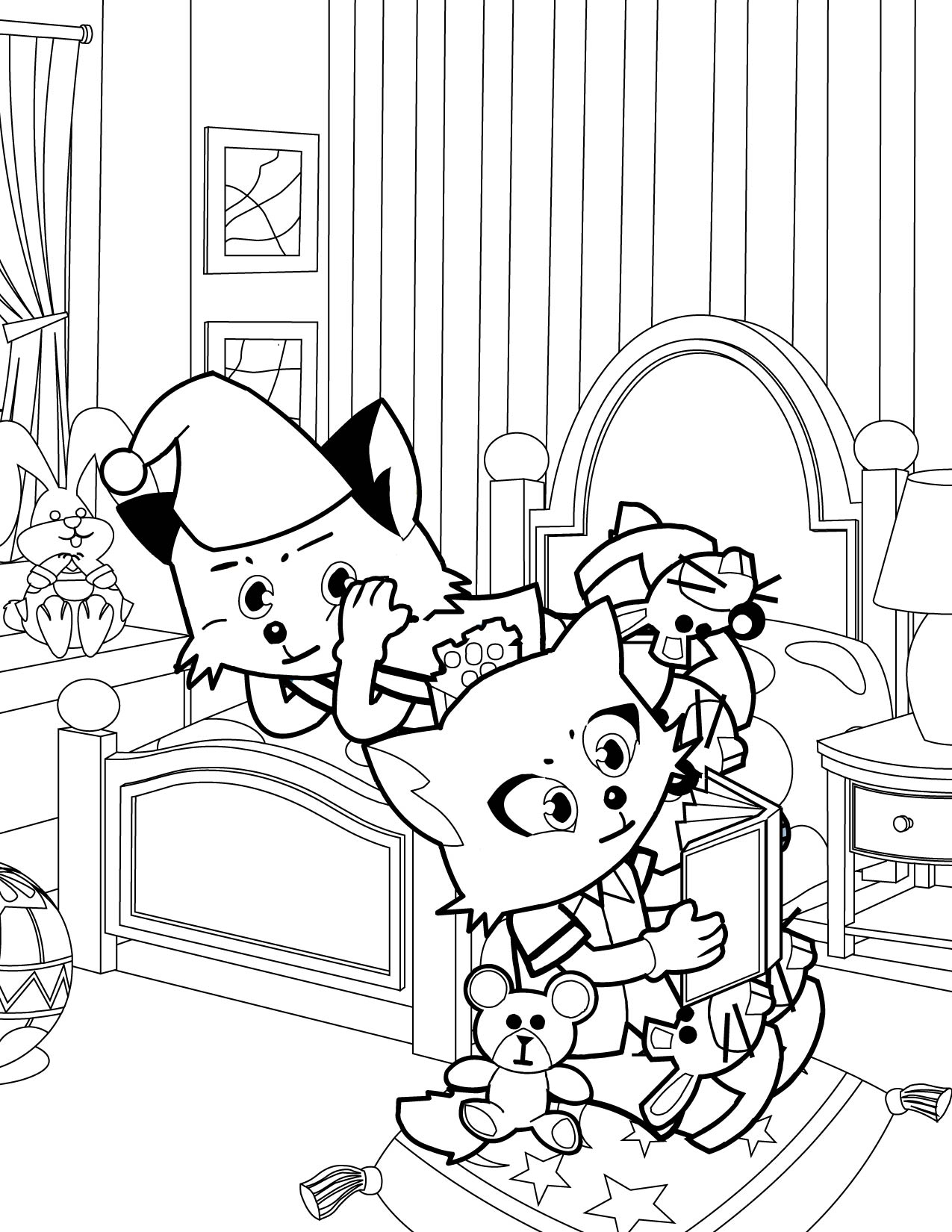 1275x1650 Sleepover Party Coloring Page