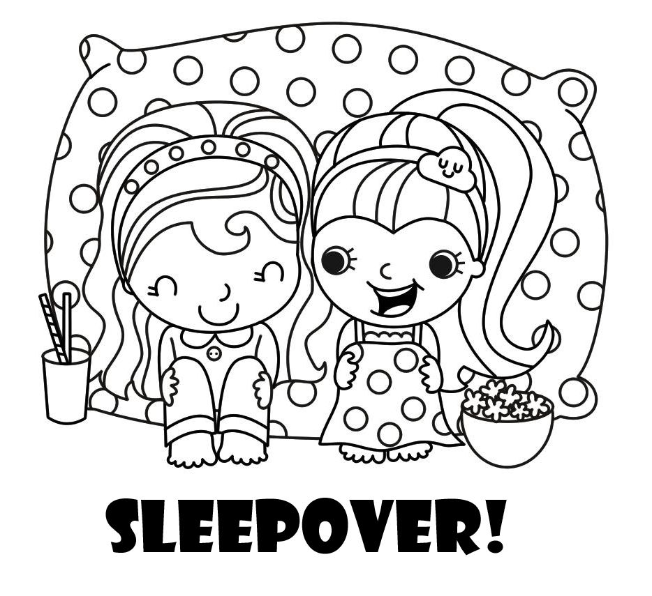 934x855 The Perfect Coloring Page For A Sleepover Party Coloring