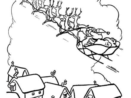 440x330 43 Santa And His Reindeer Coloring Pages, Dessin Noel